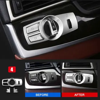 Interioare Auto Styling Chrome Îndreptându-se Comuta Butonul Capacului Ornamental Pentru BMW F25 X3 X4 5 / Seria 7 F10 F18 525 528 2011 2012 2013+