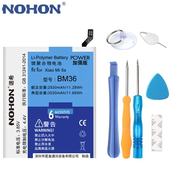 Original NOHON BM36 Baterie Pentru Xiaomi Mi5S Mi 5S Mare Capacitate 3030mAh de Înlocuire Telefon Mobil Bateria Gratuit Instrumente de Reparare a Urmări