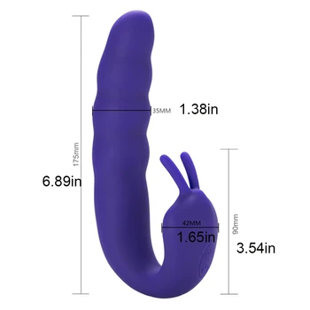 Baterie reîncărcabilă cu Nervuri Dual Stimulator Vibrator cu Minge de Rulare G Spot Masaj Sex Instrument de sex Feminin Iepure Masturbari Jucarii pentru Femeie