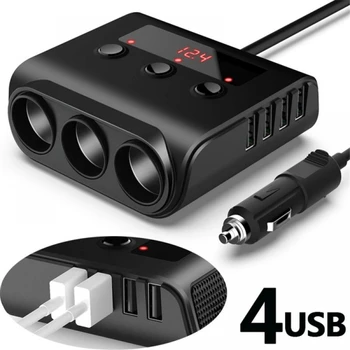 3 Port USB 3 Mod de 3.6 UN LED Soclu Bricheta Auto Spliter Hub Adaptor de Alimentare 12V-24V Pentru Telefon MP3 DVR Auto GPS de Interior
