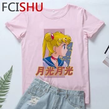 Kawaii Sailor Moon Ullzang Tricou Femei Harajuku Usagi ' 90 Femme T-shirt Anime Drăguț Grafic Tricou Stil coreean de Top Teuri de sex Feminin