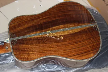 Transport gratuit pe toate din lemn masiv de calitate de top de lux abalone chitara dreadnought profesionale SOLIDE KOA acustice chitara electrica
