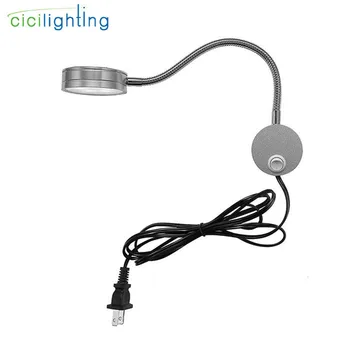 Flexibil Plug Cablat 3 W 3W Gooseneck Led-uri Lumina de Perete Tranșee Lampă de Iluminat pentru Lectură Dormitor Baie Oglindă Lampă Față Plug