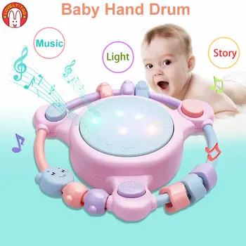 Copil a CONDUS cu Tambur Jucarii 0-12 Luni, Copilul Sunătoare Muzica de Învățământ Devreme Copil Jucărie de Învățare de Dezvoltare Magic Parte Bate Toba