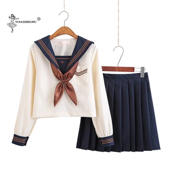 Japoneze Jk Uniforme De Toamna Cu Maneca Lunga Colegiul Școala Gimnazială Uniformă Rochie Pentru Fete Costum De Marinar Elevii Anime Fusta Plisata