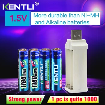 KENTLI 8pcs 1.5 v 1180mWh aaa Baterii Reincarcabile cu Litiu + 4 Sloturi Încărcător pentru Ceas Telecomanda Jucarii Electronice