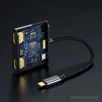 MCDODO 3 in 1 4K USB de Tip C pentru Dual HDMI 100W PD Încărcare Rapidă Birou Auxiliar Adaptor HDMI Converter Pentru Macbookpro Samsung S9