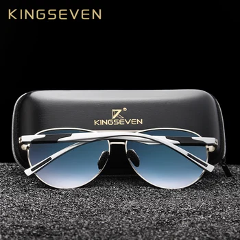 KINGSEVEN DESIGN Bărbați Clasic de ochelari de Soare Polarizat Aluminiu Pilot ochelari de Soare UV400 Protecție NF-7228