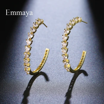 Emmaya New Sosire Nobil Cercei Cu Forma De Inima Zirconia De Culoare Alegere Pentru Femeile Ingenios Bijuterii Petrecere Ornament