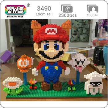 ZMS Joc Super Mario Tanooki Mario Fantomă Building Block Model 3D DIY Diamant Blocuri Mici Cărămizi de Jucărie pentru Copii Baieti Cadouri