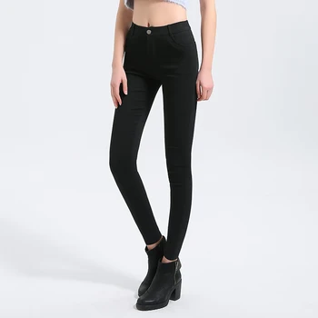 Plus Dimensiune 6XL Femei Pantaloni de Moda de Primăvară Culoare Solidă Slab de Mare Elastic Talie Jambiere Negre Doamna Creion Pantaloni Pantaloni Slim
