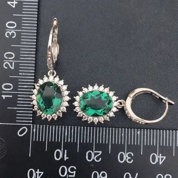 CSJ cuart verde piatră prețioasă de moda legăna Cercei Sterling Argint 925 oval 8*10mm Bijuterii Fine Pentru Femei Lady Cadou de logodnă