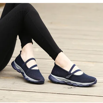 Femei Pantofi plat platforma Adidasi Plus Size42 Femei de Moda a Vulcaniza Pantofi de sex Feminin Aer ochiurilor de Plasă Adidasi alunecare pe plat pantofi de mers pe jos
