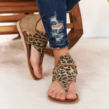 2020 Femei Sandale Leopard De Imprimare Pantofi De Vara Pentru Femei De Mari Dimensiuni Andalilor Plat Femei Sandale Pentru Femei Pantofi De Vara, Sandale