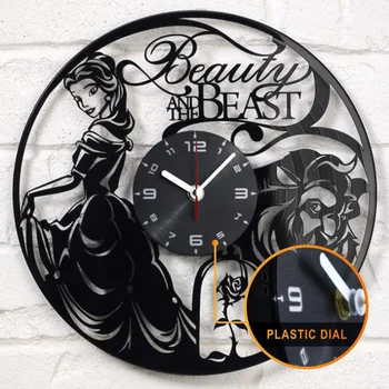 Frumusețea Ceas de Perete cu Design Modern disc de Vinil Ceasuri Gol Negru Decorativ Clasic CD Ceas Decor Acasă Tăcut 12 inch