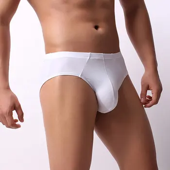 Sexy Bărbați Plus Dimensiune Matase De Gheață Netedă U Convex Husă De Boxeri De Naștere Scăzut Penis Mare Husă Respirabil Lenjerie Thong Joase Gay Purta 9