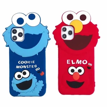 Drăguț Sesame Street Cookie Elmo drăguț Telefon Caz Pentru iPhone 11 Pro Max XR Xs Max caz de siliciu pentru coque iPhone 7 8 6 6s Plus de Cazuri