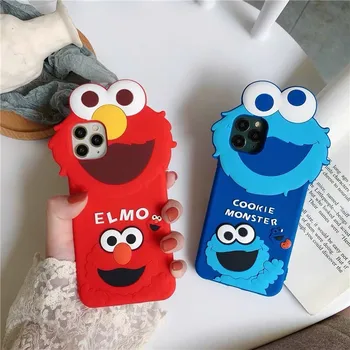 Drăguț Sesame Street Cookie Elmo drăguț Telefon Caz Pentru iPhone 11 Pro Max XR Xs Max caz de siliciu pentru coque iPhone 7 8 6 6s Plus de Cazuri