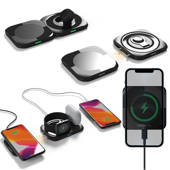 3 În 1/4 In 1 Magnetic Wireless Încărcător 15W Portabil Duo Magsafe de Încărcare pentru Iphone12 Serie pentru IWatch pentru Airpods
