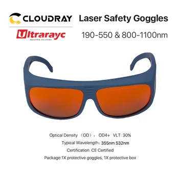 Ultrarayc UV & Green Laser, Ochelari de protecție Tip C de Mari Dimensiuni 190-550nm & 800-1100nm Scut de Protecție Ochelari de Protecție Ochelari de