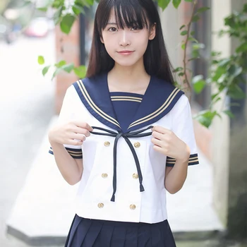 Liceu Uniforma Stil Japonez Anime Sailor Fuste coreeană Japonia Stil Academic Rochie pentru Femei Noutate JK Bleumarin Fete Kawaii