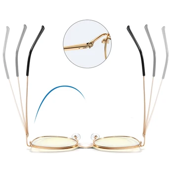 Peekaboo lumina albastra anti-ochi de pisica ochelari de sex feminin de metal de aur doamnelor optice rama de ochelari femei obiectiv clar accesorii cadou