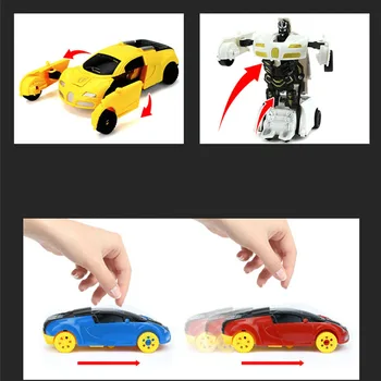 Două-in-one Mașină Robot de Jucarie Model de Transformare Mini Desene animate Deformat Masina de Acțiune Figura Jucarii Interactive pentru Copii Băiat Juguetes