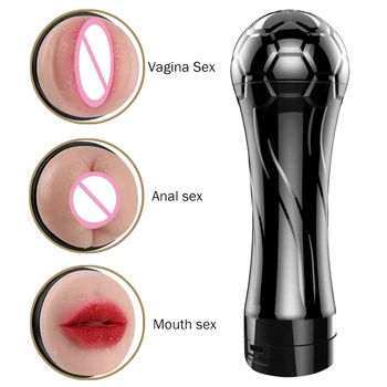 Masturbarea Cupa Gura Vaginal Anal din Silicon Masturbator Vagin Real Pizde Vibratoare Jucarii Sexuale pentru vagin artificial Pasarica Sex