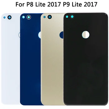 10BUC Noi P9 Lite 2017 Capacul Bateriei Pentru Huawei P8 Lite 2017 Înapoi Capacul din Spate, Usa de Sticla de Locuințe Caz