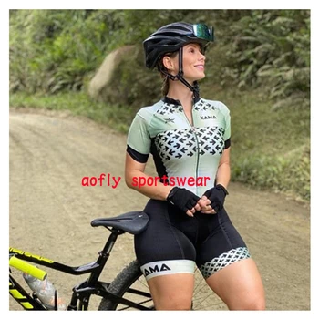 2020 XAMA Pro Femei Triatlon Skinsuit Ciclism Jersey Seturi Macaquinho Ciclismo Feminino Biciclete Haine Salopeta Gel Pad