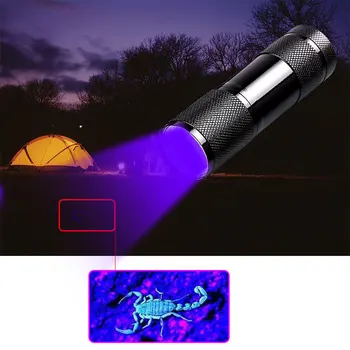 CLAITE U01 9 LED-uri Lumina Violet Multifuncțională Lanterne UV, Lanterna LED-uri Fluorescență Pen AAA de Iluminat Portabile