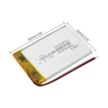 3.7 V 303450 Litiu-Polimer Baterie 600mAh baterie Reîncărcabilă Pentru MP4 Selfie Stick GPS Electric Jucărie Cască BT Mașină POS Li-Po Celule