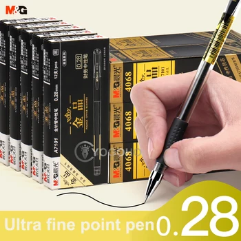 M&G Papetărie 0,28 mm Negru Finanțe Pixuri cu Gel pachet Aur Gel Pix Pentru Scris, Rechizite de Birou