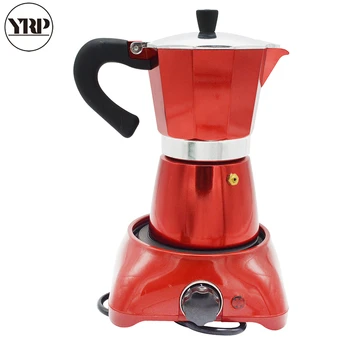 YRPcoffee filtru moka pot roșu negru 6cups espresso portabil barista instrumente de accesorii de bucătărie ibric de cafea filtru, ceainic portabil