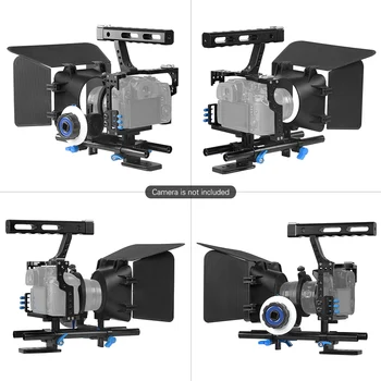 Andoer C500 Camera Video Camera Video Cușcă Rig Kit Caseta Mat+Follow Focus+Mâner pentru GH4, Sony A7S/A7/A7R ILDC Camera