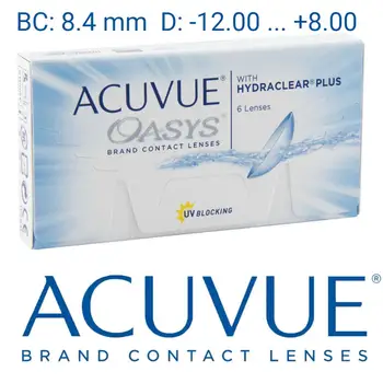 Lentile de Contact Acuvue Oasys cu hydraclear plus (6 buc), raza: 8.4 mm
