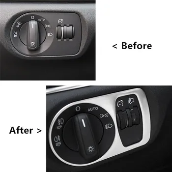 CNORICARC Masina tabloul de Bord Faruri Comutator Buton Cadru Capac Decorativ Ornamental Pentru Audi Q3 2013-16 Accesorii de Interior Benzi
