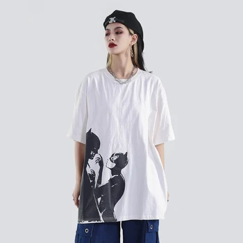 Vintage 2020 Femei De Moda De Vara Topuri Supradimensionate Grafic T Shirt Steetwear Cuplu Teuri Haine Trend Femei De Îmbrăcăminte