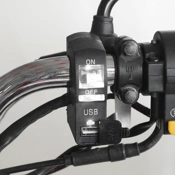 DC 12V LED Indicator de Motociclete pe Ghidon Mount USB Încărcător de Telefon cu Comutator