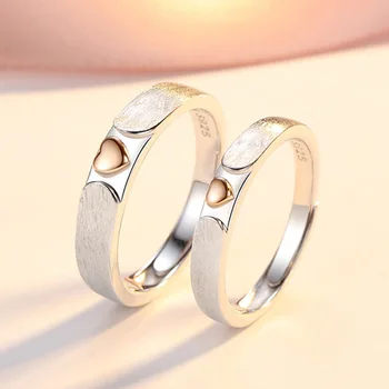 Moda Inele De Cuplu Autentică Argint 925 Dragoste Inima Inele De Logodna Bijuterii Accesorii Pentru Iubitorii De Femeie Bărbat