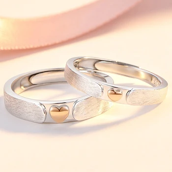 Moda Inele De Cuplu Autentică Argint 925 Dragoste Inima Inele De Logodna Bijuterii Accesorii Pentru Iubitorii De Femeie Bărbat