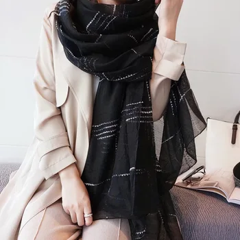 De Vânzare La Cald 2020 Real Hijab Brand De Iarnă Eșarfe De Mătase De Sex Feminin Lungă De Lână Eșarfă Femei Șaluri Primavara-Vara Pashmina Poncho Foulard