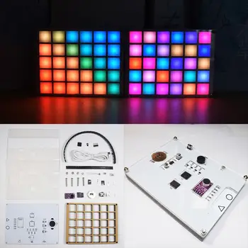 Multi-funcția de LED-uri de Muzică Rece spectru Paleta coloristica Ceas DIY Kit Electronice
