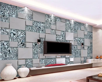 Tapet personalizat cu fotografie 3D stereoscopic mozaic cuburi material nețesut pictură murală camera de zi TV de perete tapet 3d