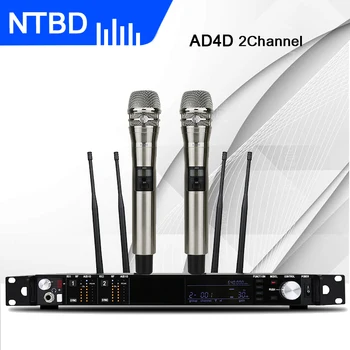 NTBD Performanță Etapă Acasă KTV Cântând Vorbesc AD4D Profesionale UHF Dual Microfon Wireless Adevărat Diversitatea Dinamică Înaltă Calitate