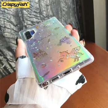 Rășină epoxidică de Cristal de Aur Sclipici Model Drăguț Silicon Caz de Telefon Pentru Samsung S8 S9 plus Note8 9 10 Antișoc Clar Înapoi Caz