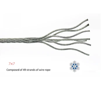 100M 304 din oțel inoxidabil sârmă alambre cablu moale pescuit de ridicare cablu 7X7 Structura 0,8 mm diametru