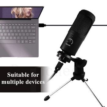 USB Condensator de Înregistrare Microfon pentru Laptop sau Windows Studio de Înregistrare de Voce, Voice Over, difuzat Live
