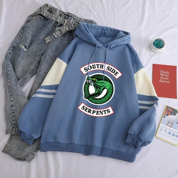Show TV Riverdale Hanorace Amuzant Hip Hop Hoody Liber Casual cu Maneci Lungi Streetwear Solidă Lână Vraja Mozaic de Culoare de Tricou