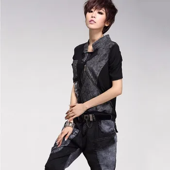 Max LuLu Noi 2019 Moda Stil Coreean Doamnelor Vara Topuri Și Pantaloni Denim Femei Set De Doua Bucati De Sex Feminin Dantela Haine Costume Sexy